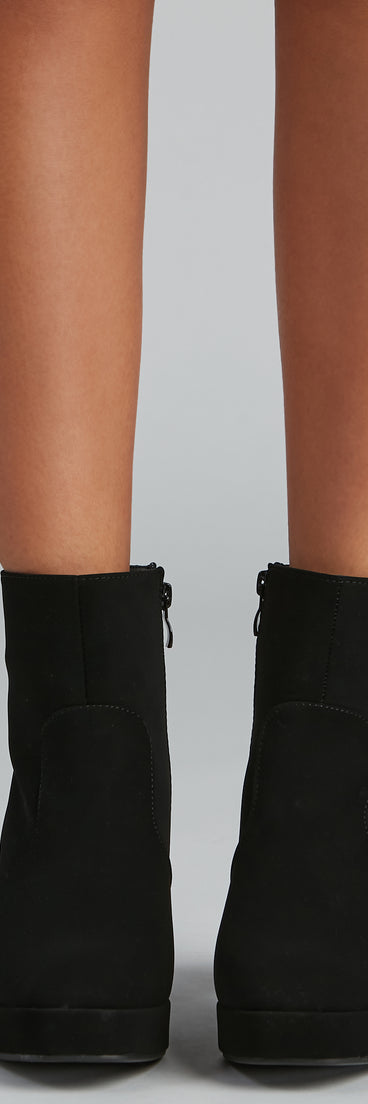 Uptown Chic Nubuck Platform Booties are chic ladies' shoes to complete your best 2023 outfits. They come in a variety of trendy women's shoe styles like platforms and dressy low-heels, & are available in wide widths for better comfort.