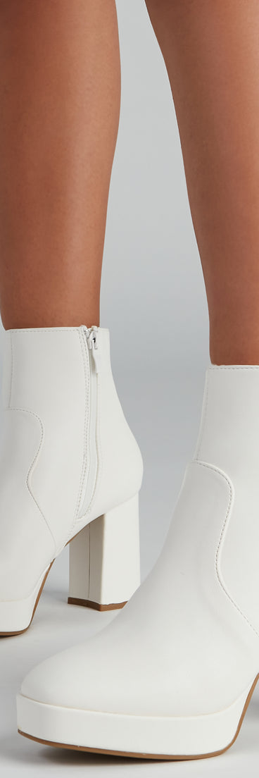 Feelin' Retro Platform Booties is a trendy pick to create 2023 concert outfits, festival dresses, outfits for raves, or to complete your best party outfits or clubwear!