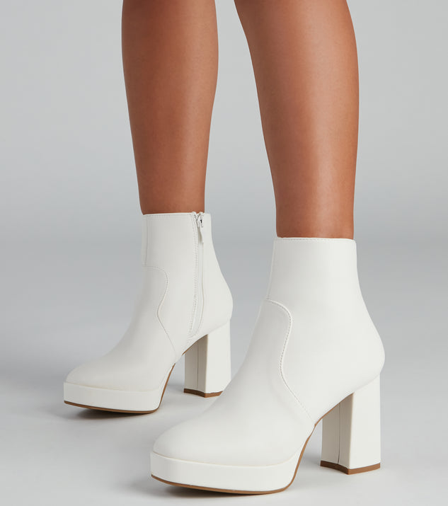 Feelin' Retro Platform Booties is a trendy pick to create 2023 concert outfits, festival dresses, outfits for raves, or to complete your best party outfits or clubwear!