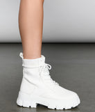Trendy Vibes Lace-Up Sock Booties are chic ladies' shoes to complete your best 2023 outfits. They come in a variety of trendy women's shoe styles like platforms and dressy low-heels, & are available in wide widths for better comfort.