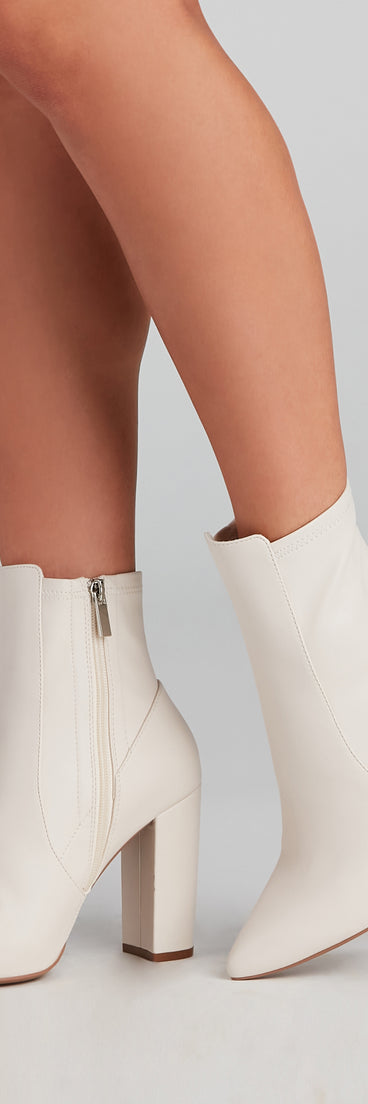 Fashion Point Block Heel Booties is a trendy pick to create 2023 concert outfits, festival dresses, outfits for raves, or to complete your best party outfits or clubwear!