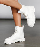 Take Charge Faux Leather Booties is a trendy pick to create 2023 concert outfits, festival dresses, outfits for raves, or to complete your best party outfits or clubwear!