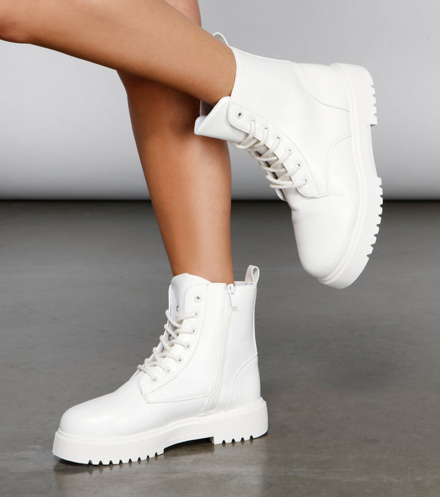 Take Charge Faux Leather Booties is a trendy pick to create 2023 concert outfits, festival dresses, outfits for raves, or to complete your best party outfits or clubwear!