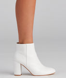 Style Goals Faux Leather Almond Toe Booties is a trendy pick to create 2023 concert outfits, festival dresses, outfits for raves, or to complete your best party outfits or clubwear!