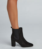 Chic Vibe Alert Faux Suede Booties are chic ladies' shoes to complete your best 2023 outfits. They come in a variety of trendy women's shoe styles like platforms and dressy low-heels, & are available in wide widths for better comfort.