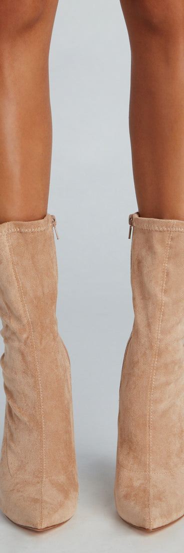 Fashion Forward Faux Suede Stiletto Boots are chic ladies' shoes to complete your best 2023 outfits. They come in a variety of trendy women's shoe styles like platforms and dressy low-heels, & are available in wide widths for better comfort.