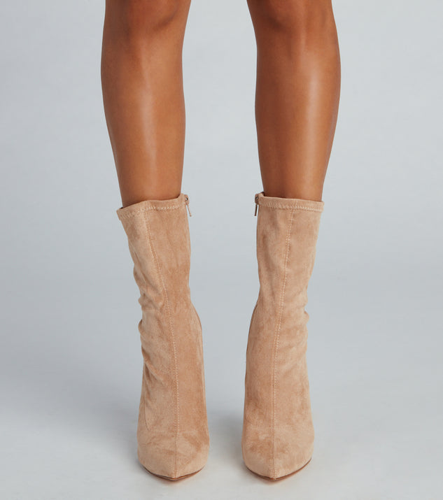 Fashion Forward Faux Suede Stiletto Boots are chic ladies' shoes to complete your best 2023 outfits. They come in a variety of trendy women's shoe styles like platforms and dressy low-heels, & are available in wide widths for better comfort.