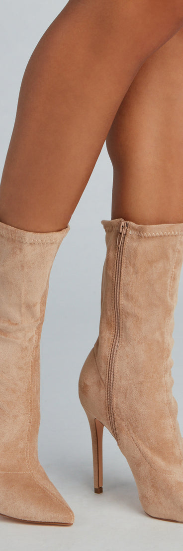 Fashion Forward Faux Suede Stiletto Boots are chic ladies' shoes to complete your best 2023 outfits. They come in a variety of trendy women's shoe styles like platforms and dressy low-heels, & are available in wide widths for better comfort.