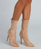 Fashion Forward Faux Suede Stiletto Boots are chic ladies' shoes to complete your best 2023 outfits. They come in a variety of trendy women's shoe styles like platforms and dressy low-heels, & are available in wide widths for better comfort.