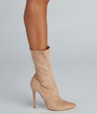 Fashion Forward Faux Suede Stiletto Boots are chic ladies' shoes to complete your best 2023 outfits. They come in a variety of trendy women's shoe styles like platforms and dressy low-heels, & are available in wide widths for better comfort.