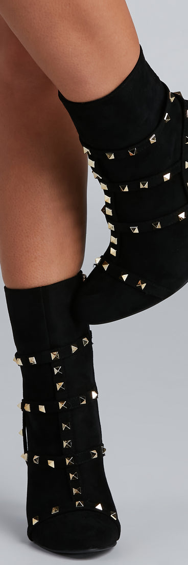 Hey Stud Caged Stiletto Booties are chic ladies' shoes to complete your best 2023 outfits. They come in a variety of trendy women's shoe styles like platforms and dressy low-heels, & are available in wide widths for better comfort.
