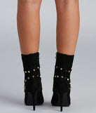 Hey Stud Caged Stiletto Booties are chic ladies' shoes to complete your best 2023 outfits. They come in a variety of trendy women's shoe styles like platforms and dressy low-heels, & are available in wide widths for better comfort.