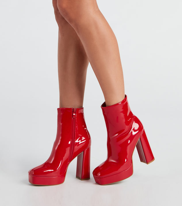 Gloss Move Patent Platform Booties are chic ladies' shoes to complete your best 2023 outfits. They come in a variety of trendy women's shoe styles like platforms and dressy low-heels, & are available in wide widths for better comfort.