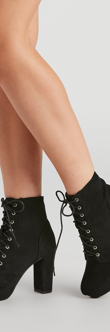 Catch My Drift Lace-Up Booties are chic ladies' shoes to complete your best 2023 outfits. They come in a variety of trendy women's shoe styles like platforms and dressy low-heels, & are available in wide widths for better comfort.
