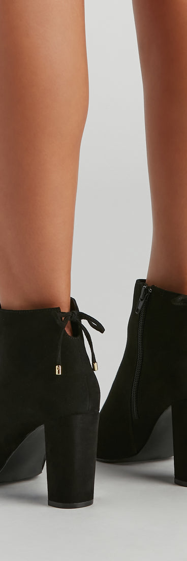 Tied With Style Block Heel Booties are chic ladies' shoes to complete your best 2024 outfits. They come in a variety of trendy women's shoe styles like platforms and dressy low-heels, & are available in wide widths for better comfort.