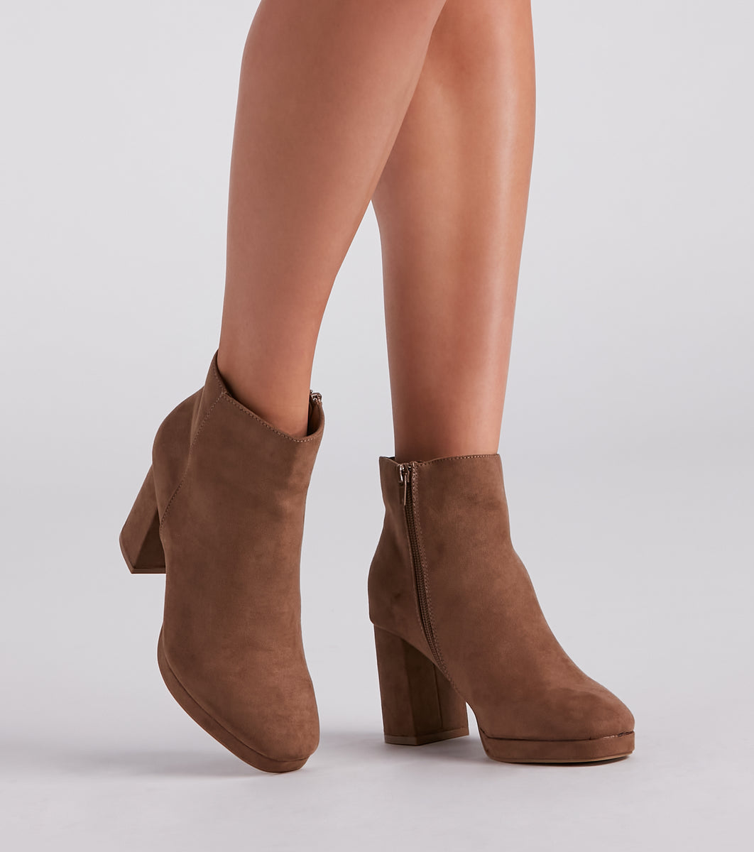 Autumn Perfection Faux Suede Booties