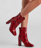Make You Rattle Faux Leather Snake Booties are chic ladies' shoes to complete your best 2023 outfits. They come in a variety of trendy women's shoe styles like platforms and dressy low-heels, & are available in wide widths for better comfort.