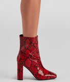 Make You Rattle Faux Leather Snake Booties are chic ladies' shoes to complete your best 2023 outfits. They come in a variety of trendy women's shoe styles like platforms and dressy low-heels, & are available in wide widths for better comfort.