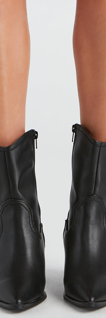 Country Cutie PU Western Booties are chic ladies' shoes to complete your best 2023 outfits. They come in a variety of trendy women's shoe styles like platforms and dressy low-heels, & are available in wide widths for better comfort.