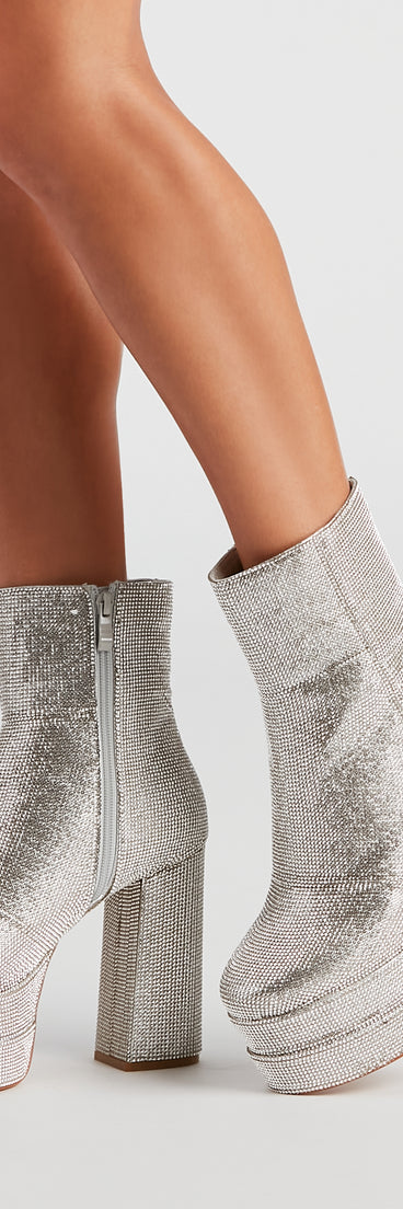 Retro Gal Rhinestone Heel Booties is a trendy pick to create 2023 concert outfits, festival dresses, outfits for raves, or to complete your best party outfits or clubwear!