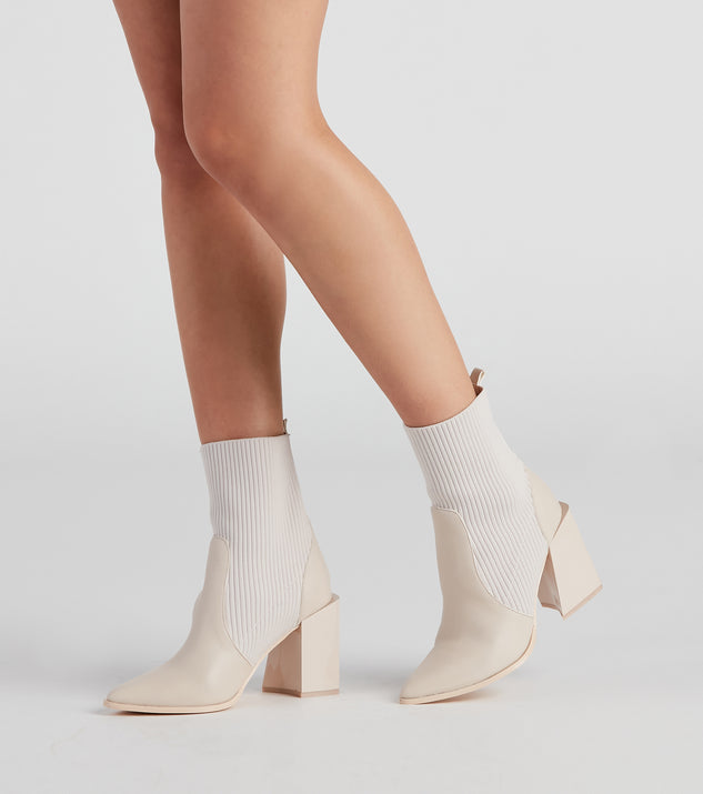 Walking Knit Style Block Booties is a trendy pick to create 2023 concert outfits, festival dresses, outfits for raves, or to complete your best party outfits or clubwear!