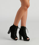 Take A Peek Nubuck Lace-Up Booties are chic ladies' shoes to complete your best 2023 outfits. They come in a variety of trendy women's shoe styles like platforms and dressy low-heels, & are available in wide widths for better comfort.