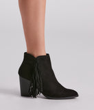Trendy Strut Fringe Ankle Booties is a trendy pick to create 2023 concert outfits, festival dresses, outfits for raves, or to complete your best party outfits or clubwear!