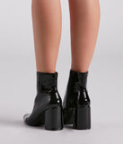 Sleek Strides Patent Faux Leather Booties are chic ladies' shoes to complete your best 2023 outfits. They come in a variety of trendy women's shoe styles like platforms and dressy low-heels, & are available in wide widths for better comfort.
