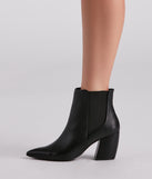 To The Point Faux Leather Booties is a trendy pick to create 2023 concert outfits, festival dresses, outfits for raves, or to complete your best party outfits or clubwear!