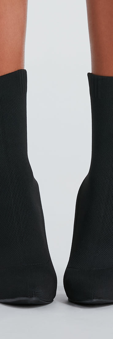 Style Points Knit Block Heel Booties