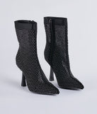 Party's Here Mesh Rhinestone Stiletto Booties