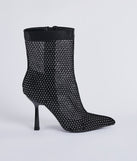 Party's Here Mesh Rhinestone Stiletto Booties