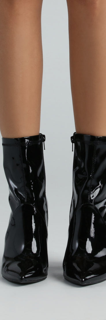 Made Ya Look Patent Block Heel Booties