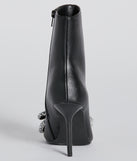 Gift Of Fab Faux Leather Rhinestone Bow Booties