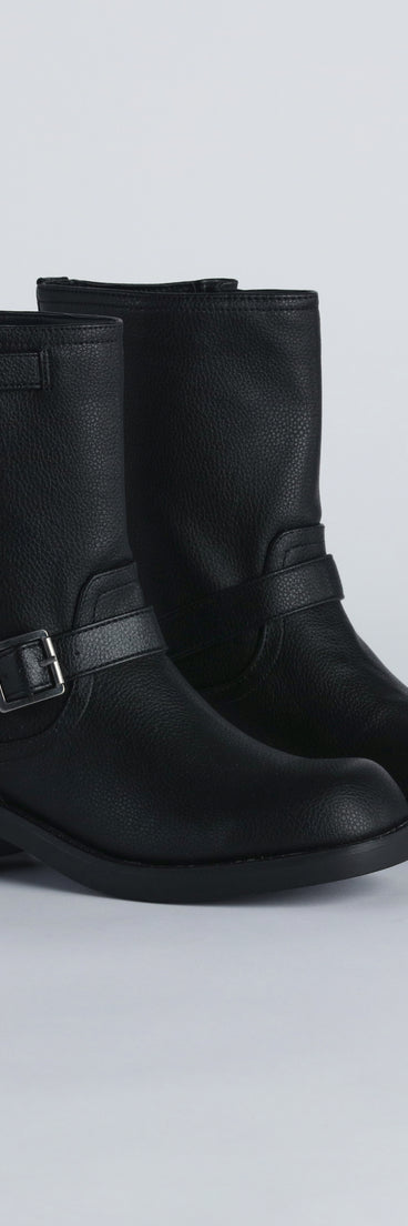 Edge It Up Faux Leather Biker Boots