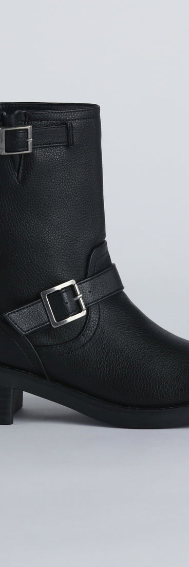 Edge It Up Faux Leather Biker Boots