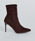 Walk Like A Stud Faux Suede Stiletto Booties