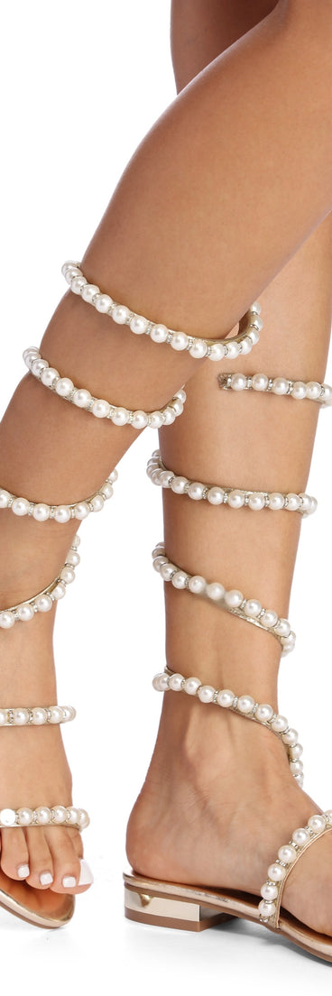Luxe Pearl Chrome Sandals
