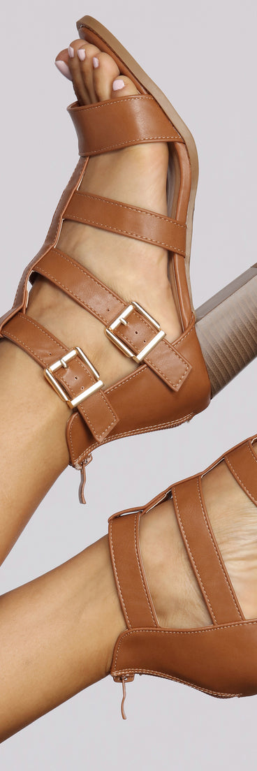 Caged And Chic Block Heels is the perfect Homecoming look pick with on-trend details to make the 2023 HOCO dance your most memorable event yet!