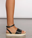 Of The Moment Faux Leather Espadrille Sandals are chic ladies' shoes to complete your best 2023 outfits. They come in a variety of trendy women's shoe styles like platforms and dressy low-heels, & are available in wide widths for better comfort.