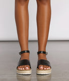 Of The Moment Faux Leather Espadrille Sandals are chic ladies' shoes to complete your best 2023 outfits. They come in a variety of trendy women's shoe styles like platforms and dressy low-heels, & are available in wide widths for better comfort.