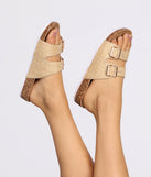 Stand In The Sand Woven Double Buckle Sandals is a trendy pick to create 2023 concert outfits, festival dresses, outfits for raves, or to complete your best party outfits or clubwear!