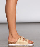 Stand In The Sand Woven Double Buckle Sandals are chic ladies' shoes to complete your best 2023 outfits. They come in a variety of trendy women's shoe styles like platforms and dressy low-heels, & are available in wide widths for better comfort.