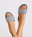 Rhinestone and Gemstone Studded Slides is a stunning choice for a bridesmaid dress or maid of honor dress, and to feel beautiful at Homecoming 2023, fall or winter weddings, formals, & military balls!