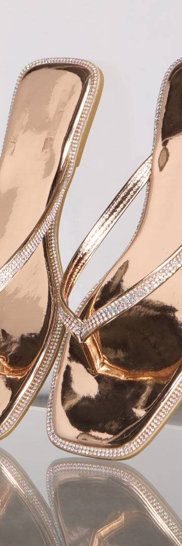 Shine On Rhinestone T-Strap Sandals are chic ladies' shoes to complete your best 2023 outfits. They come in a variety of trendy women's shoe styles like platforms and dressy low-heels, & are available in wide widths for better comfort.