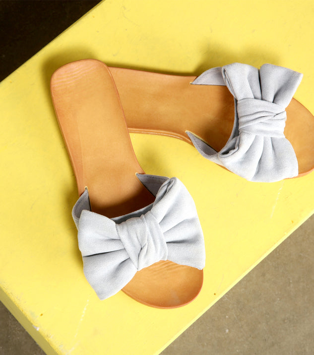 Sealed And Chic Faux Suede Bow Sandals are chic ladies' shoes to complete your best 2023 outfits. They come in a variety of trendy women's shoe styles like platforms and dressy low-heels, & are available in wide widths for better comfort.