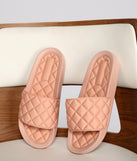 Casual Trendsetter Quilted Slides are chic ladies' shoes to complete your best 2023 outfits. They come in a variety of trendy women's shoe styles like platforms and dressy low-heels, & are available in wide widths for better comfort.