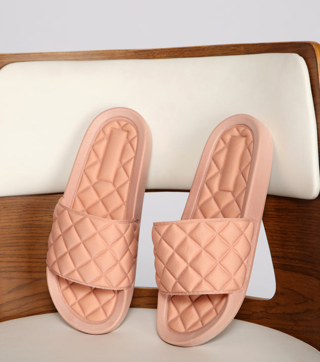 Casual Trendsetter Quilted Slides are chic ladies' shoes to complete your best 2023 outfits. They come in a variety of trendy women's shoe styles like platforms and dressy low-heels, & are available in wide widths for better comfort.