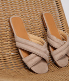 So Chic Criss-Cross Faux Suede Sandals are chic ladies' shoes to complete your best 2023 outfits. They come in a variety of trendy women's shoe styles like platforms and dressy low-heels, & are available in wide widths for better comfort.