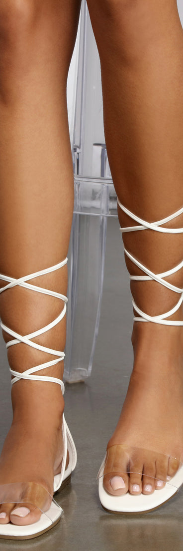 Lace-Up Sleek PVC Sandals are chic ladies' shoes to complete your best 2023 outfits. They come in a variety of trendy women's shoe styles like platforms and dressy low-heels, & are available in wide widths for better comfort.